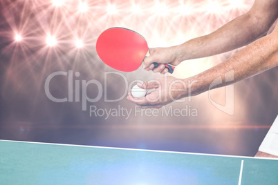 Male athlete playing table tennis