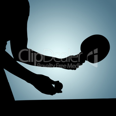 Composite image of female athlete playing table tennis