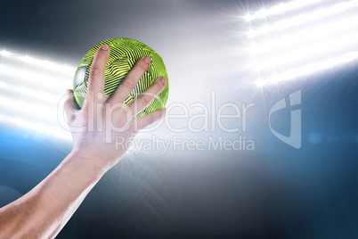 Sportsman holding a ball