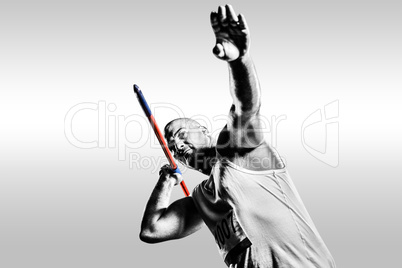 Composite image of athlete preparing to throw javelin