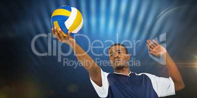 Composite image of sportsman playing a volleyball