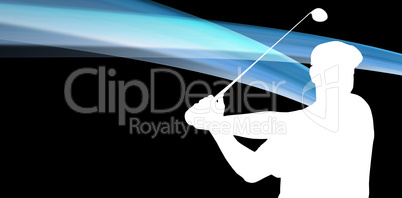 Composite image of sportsman is playing golf