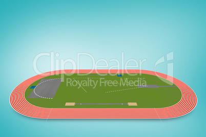 Composite image of athletics field plan on a white background