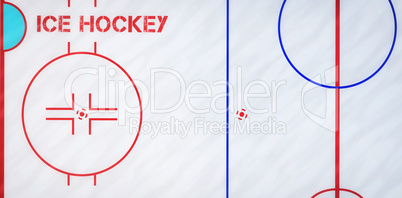 Composite image of ice hockey message on a white background