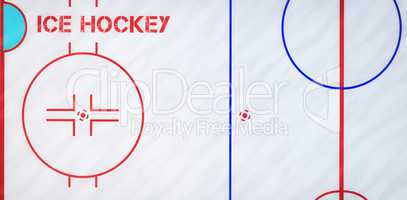 Composite image of ice hockey message on a white background