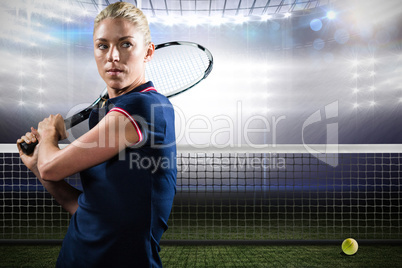 Sportswoman playing tennis