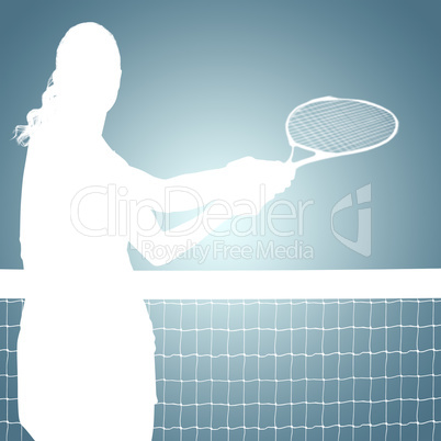 Composite image of athlete playing tennis with a racket