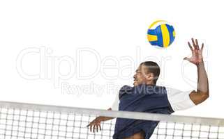 Sportsman posing while playing volleyball