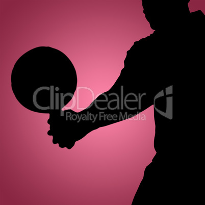 Composite image of sportsman playing a volleyball