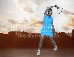 Sportswoman playing tennis