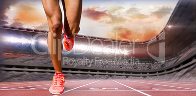 Composite image of close up of sportswoman legs