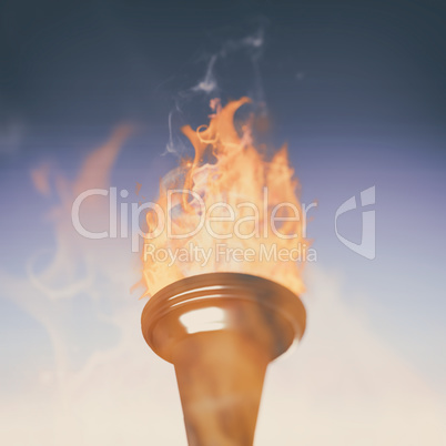 Composite image of the olympic fire