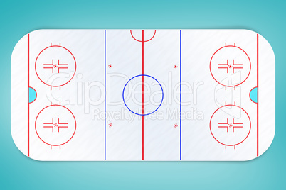 Composite image of sport field plan on a white background