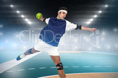 Composite image of sportsman throwing a ball Composite image of sportsman throwing a ball
