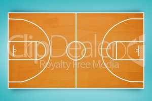 Composite image of basketball field plan