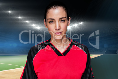 Composite image of female athlete posing