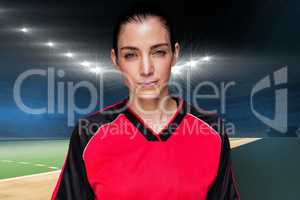 Composite image of female athlete posing