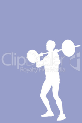 Composite image of bodybuilder lifting heavy barbell weights