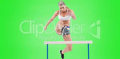 Female athlete jumping