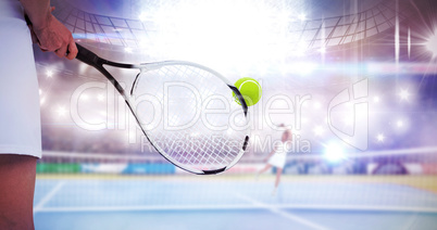 Close up of hands playing tennis