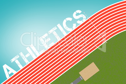 Composite image of track and field message on a white background