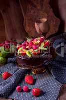 chocolate cheesecake with fruit