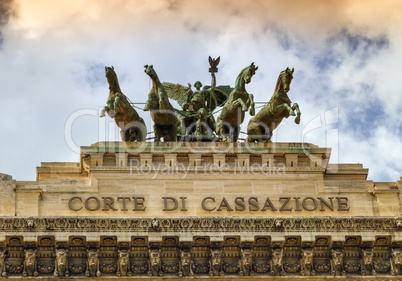 Quadriga upon Corte di cassazione, the Supreme Court of Cassation, Rome, Italy