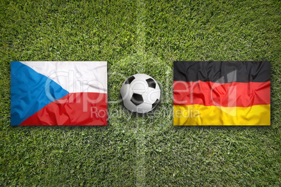 Czech Republic vs. Germany flags on soccer field
