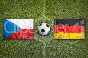 Czech Republic vs. Germany flags on soccer field