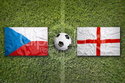 Czech Republic vs. England flags on soccer field