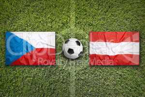 Czech Republic vs. Austria flags on soccer field