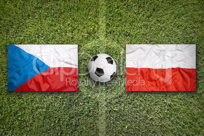 Czech Republic vs. Poland flags on soccer field