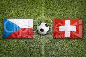 Czech Republic vs. Switzerland flags on soccer field