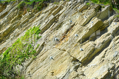 Safety net of rockfall in the mountains