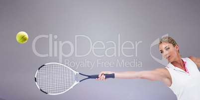 Composite image of athlete playing tennis with a racket Composite image of athlete playing tennis with a racket