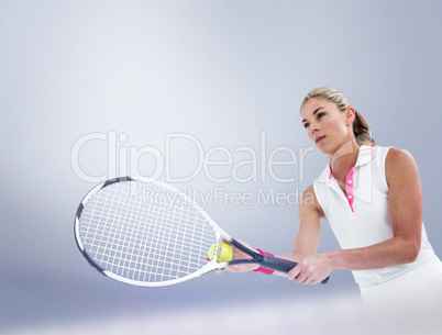 Composite image of athlete playing tennis with a racket