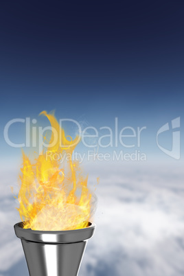 Composite image of the olympic fire