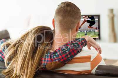 Composite image of cropped image of woman practicing show jumpin