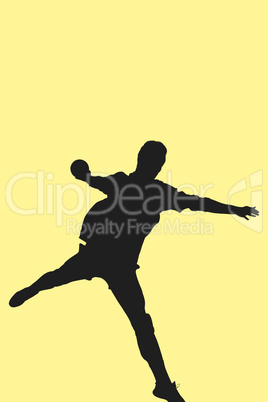 Composite image of sportsman throwing a ball