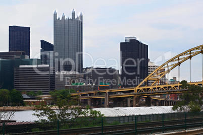 Pittsburgh Pennsylvania Downtown skyline in cloudy afternoon
