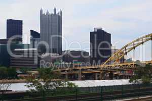 Pittsburgh Pennsylvania Downtown skyline in cloudy afternoon