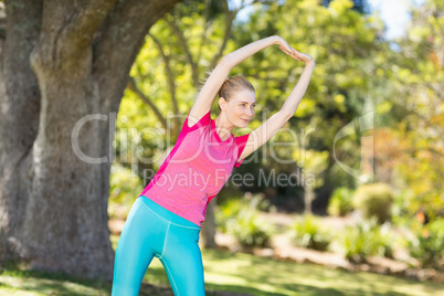 Beautiful woman exercising