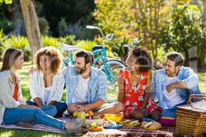 Friends having fun in park