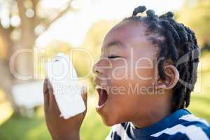 Child using asthma object
