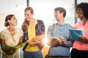 Business people holding files