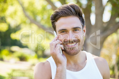 Man talking on mobile phone