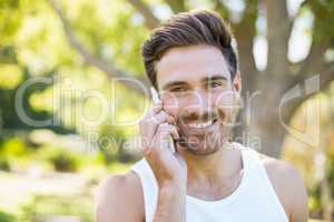 Man talking on mobile phone