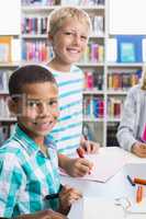 Portrait of kids in library