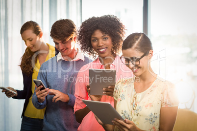 Business people using digital tablet and mobile phone