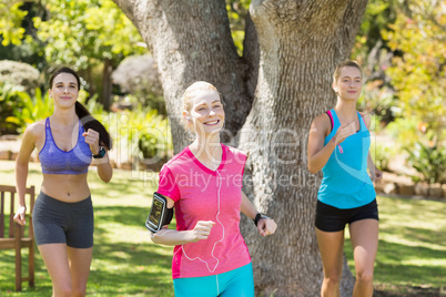 Fit women warming up standing